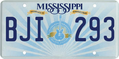 MS license plate BJI293
