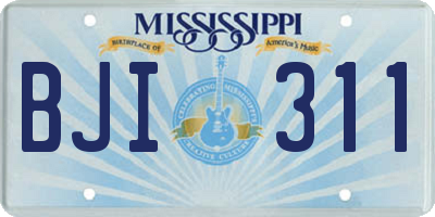 MS license plate BJI311