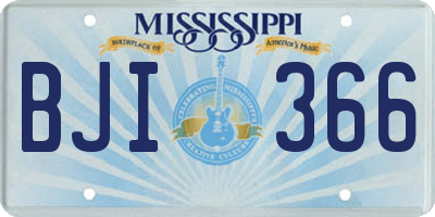 MS license plate BJI366