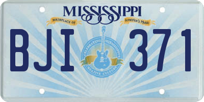 MS license plate BJI371