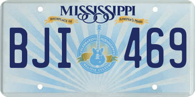 MS license plate BJI469