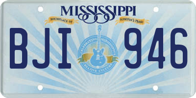 MS license plate BJI946