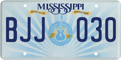 MS license plate BJJ030