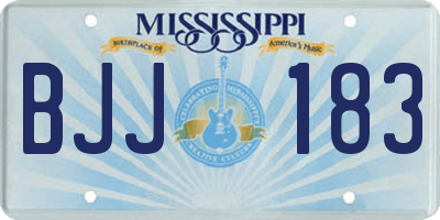 MS license plate BJJ183