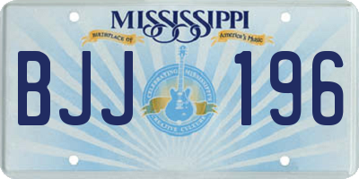 MS license plate BJJ196