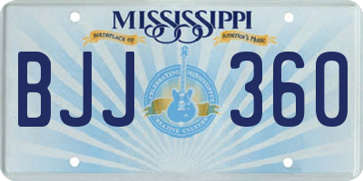 MS license plate BJJ360