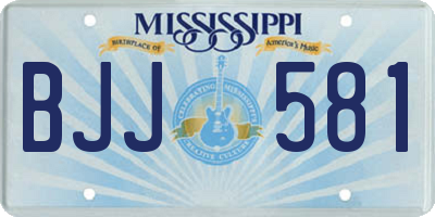 MS license plate BJJ581