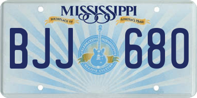 MS license plate BJJ680