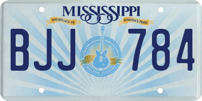 MS license plate BJJ784