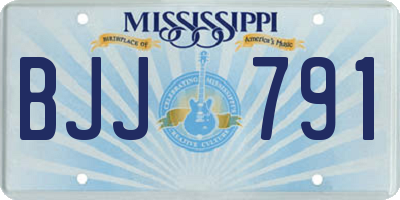 MS license plate BJJ791