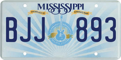 MS license plate BJJ893