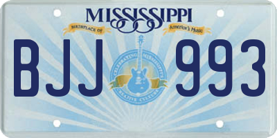 MS license plate BJJ993