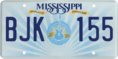MS license plate BJK155