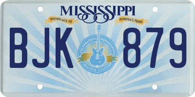 MS license plate BJK879