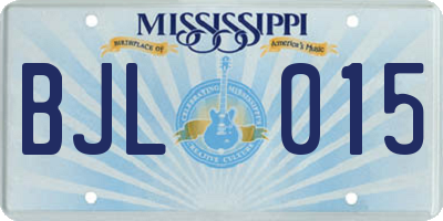 MS license plate BJL015