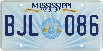 MS license plate BJL086