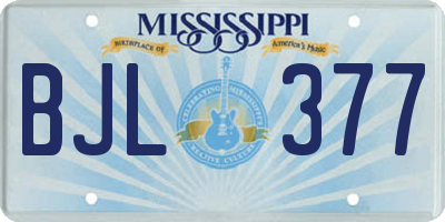MS license plate BJL377