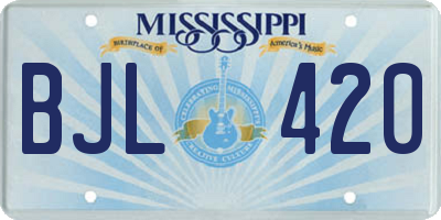 MS license plate BJL420