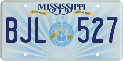 MS license plate BJL527