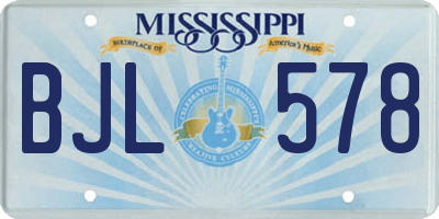 MS license plate BJL578
