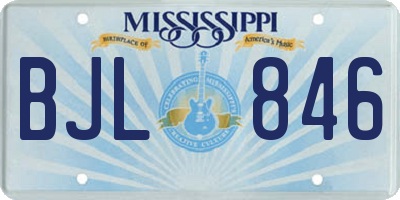 MS license plate BJL846