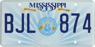 MS license plate BJL874