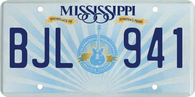 MS license plate BJL941
