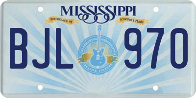 MS license plate BJL970