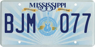 MS license plate BJM077