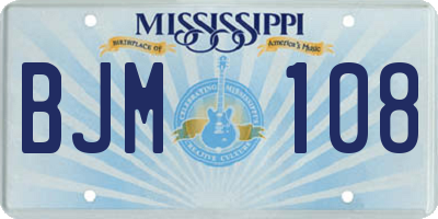 MS license plate BJM108