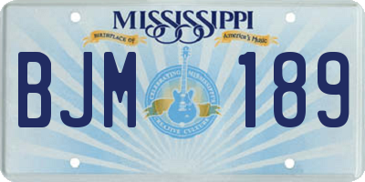 MS license plate BJM189