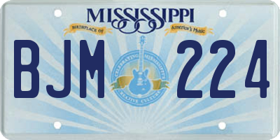 MS license plate BJM224