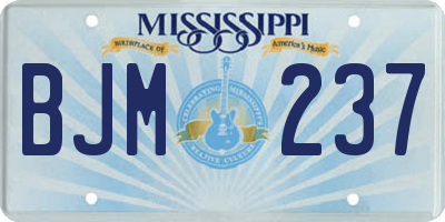 MS license plate BJM237