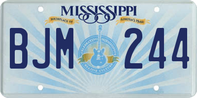 MS license plate BJM244