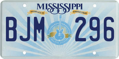 MS license plate BJM296