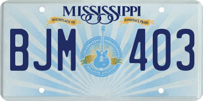 MS license plate BJM403