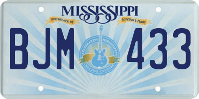 MS license plate BJM433