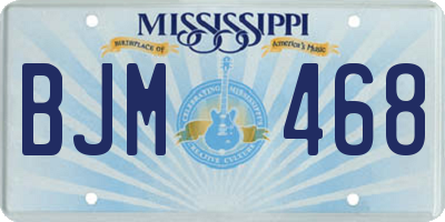 MS license plate BJM468