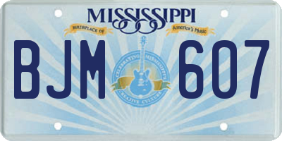 MS license plate BJM607