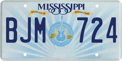 MS license plate BJM724