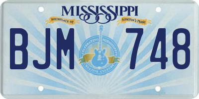 MS license plate BJM748