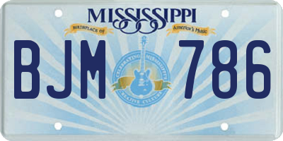 MS license plate BJM786