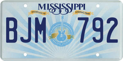 MS license plate BJM792