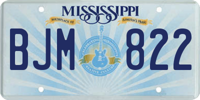MS license plate BJM822