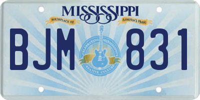 MS license plate BJM831