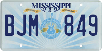 MS license plate BJM849