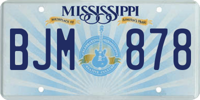 MS license plate BJM878