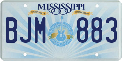 MS license plate BJM883