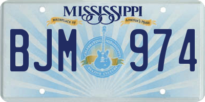MS license plate BJM974
