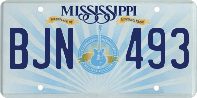 MS license plate BJN493
